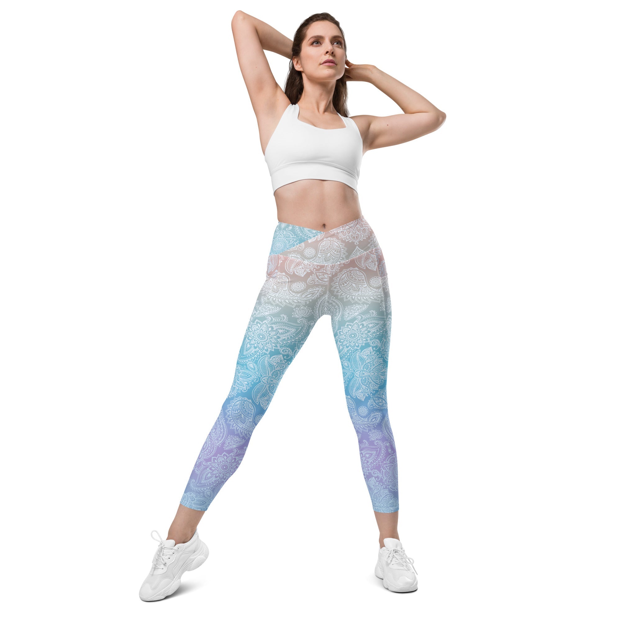 Pastel Spiritual Crossover Leggings With Pockets