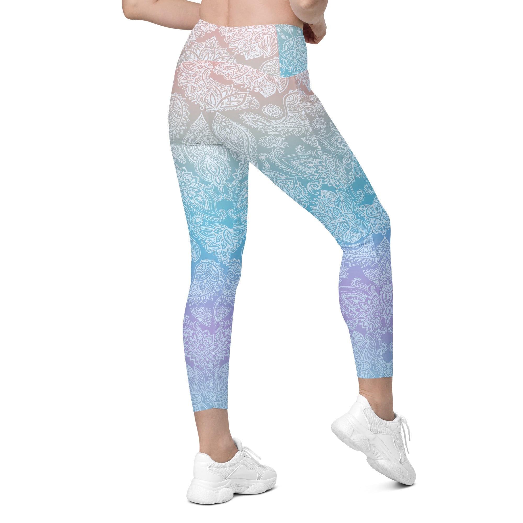 Pastel Spiritual Crossover Leggings With Pockets