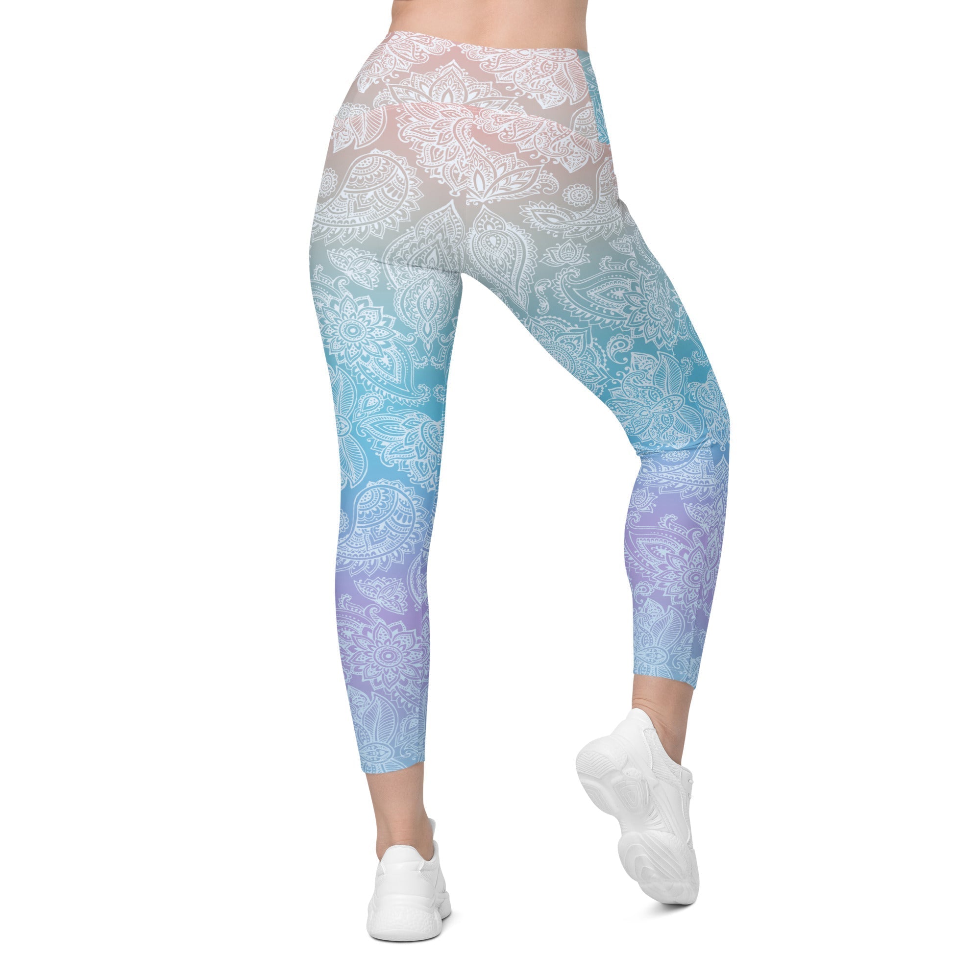 Pastel Spiritual Crossover Leggings With Pockets