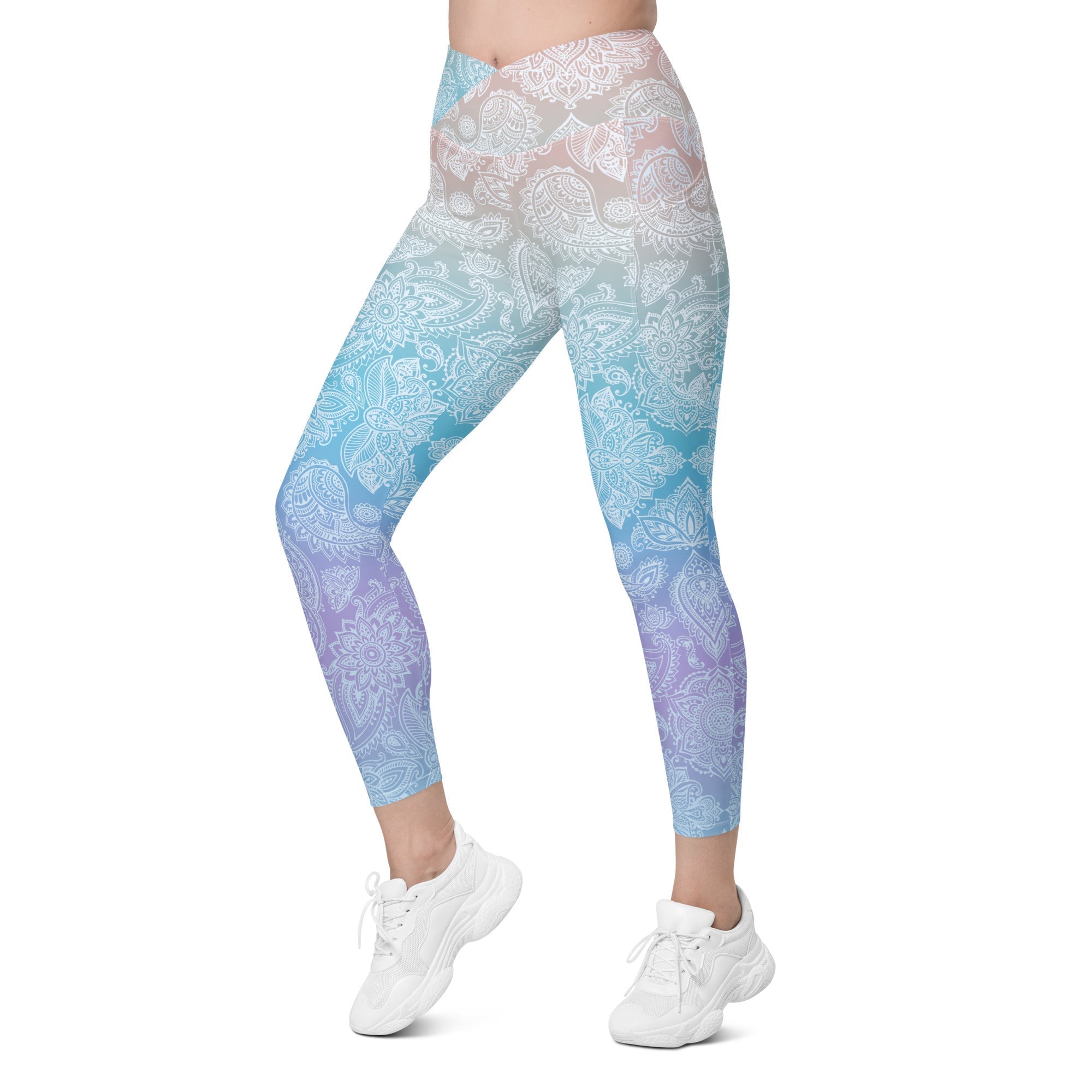 Pastel Spiritual Crossover Leggings With Pockets