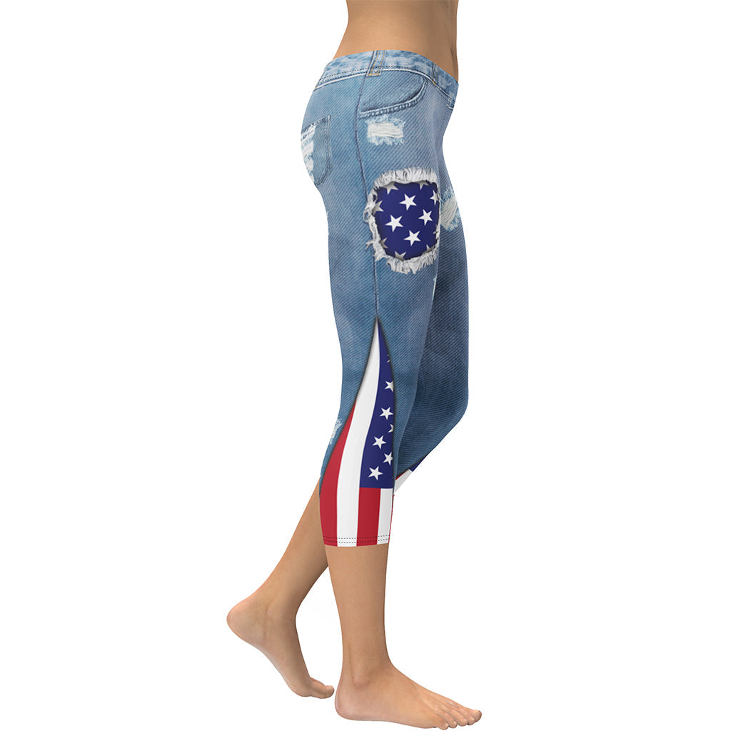 Patriotic Denim Capris