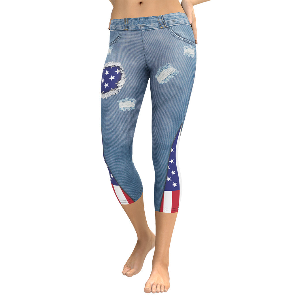 Patriotic Denim Capris