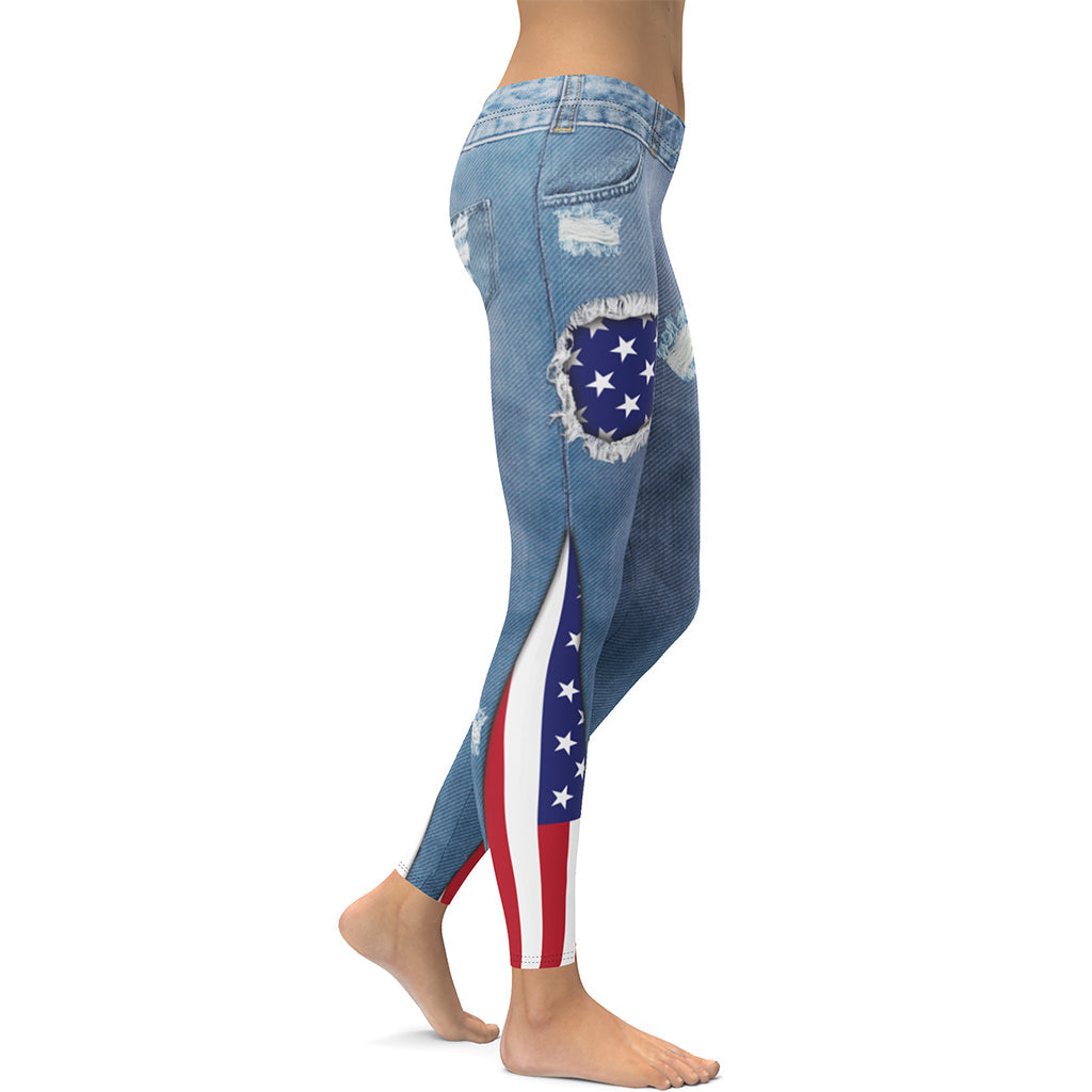 Patriotic Denim Leggings