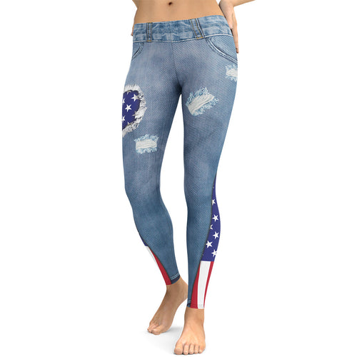 Patriotic Denim Leggings