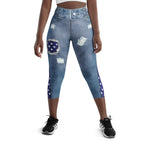 Patriotic Denim Yoga Capris