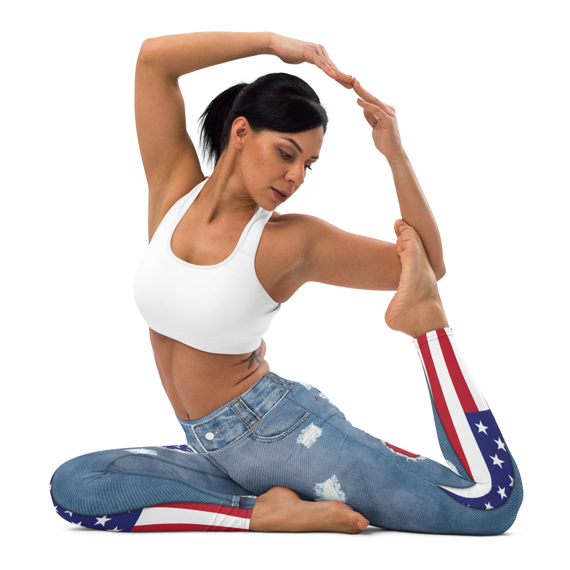 Patriotic Denim Yoga Leggings