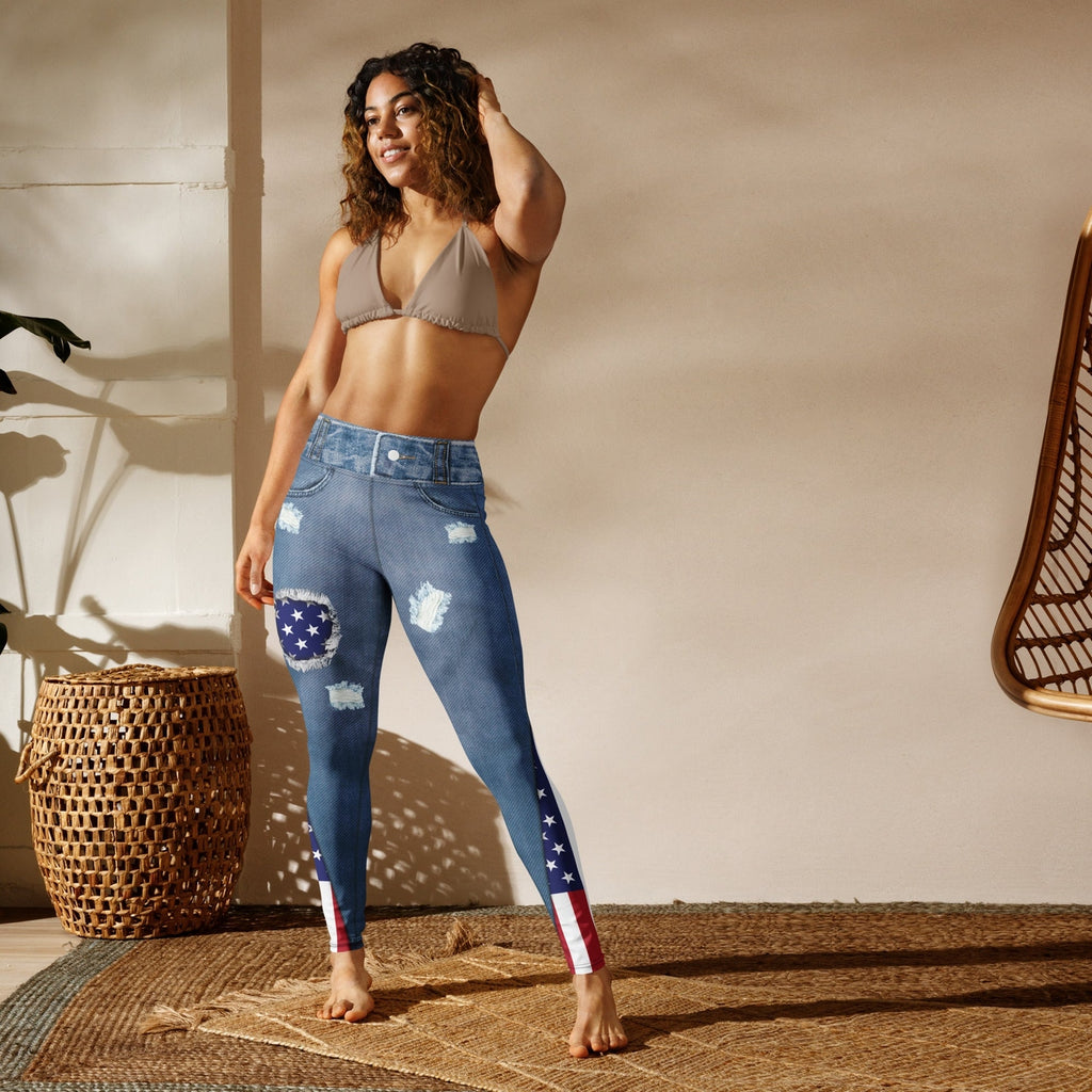 Patriotic Denim Yoga Leggings