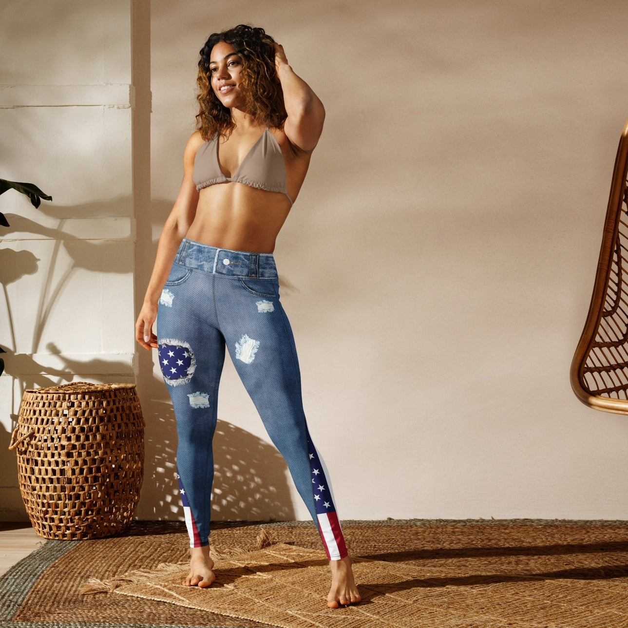 Patriotic Denim Yoga Leggings