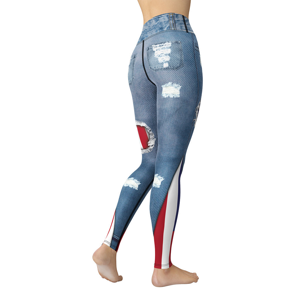 Patriotic Denim Yoga Leggings