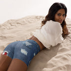 Patriotic Denim Yoga Shorts