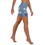Patriotic Denim Yoga Shorts