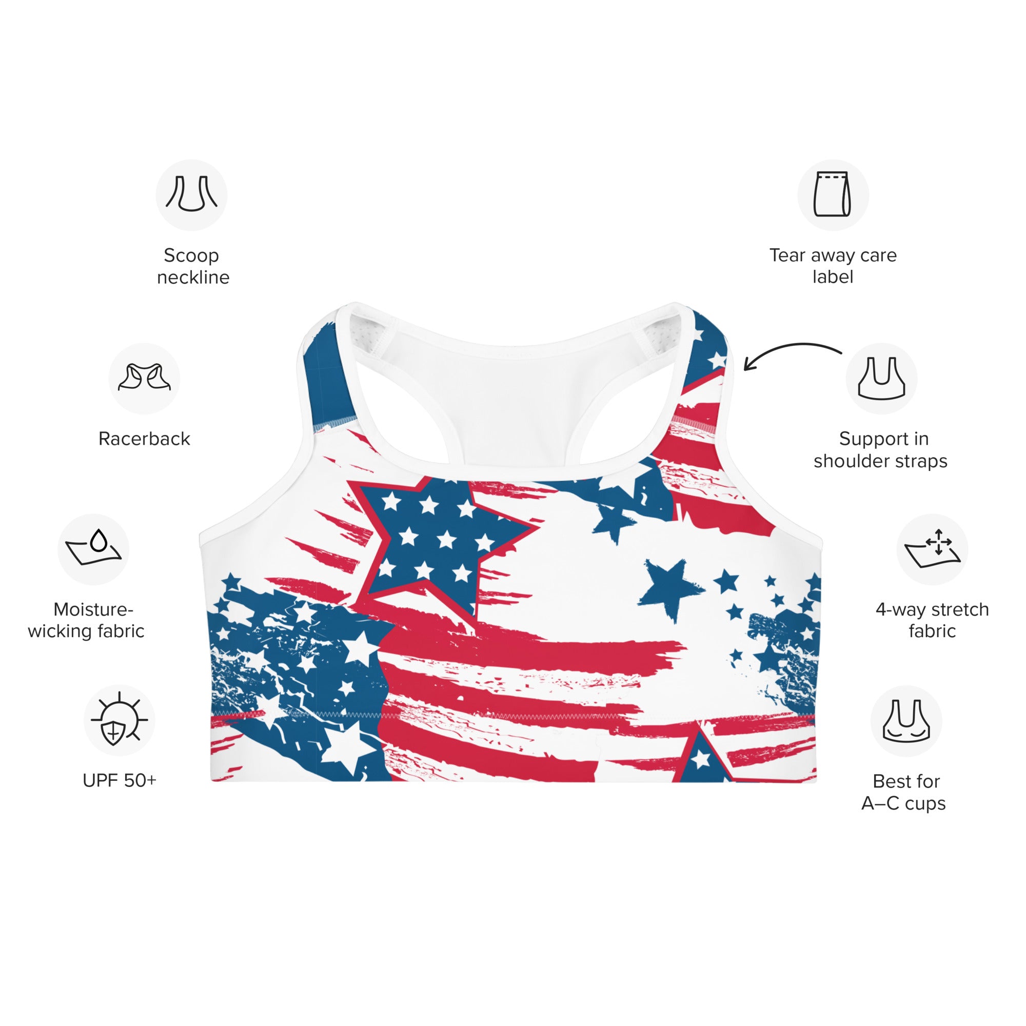 Patriotic Pride Sports Bra