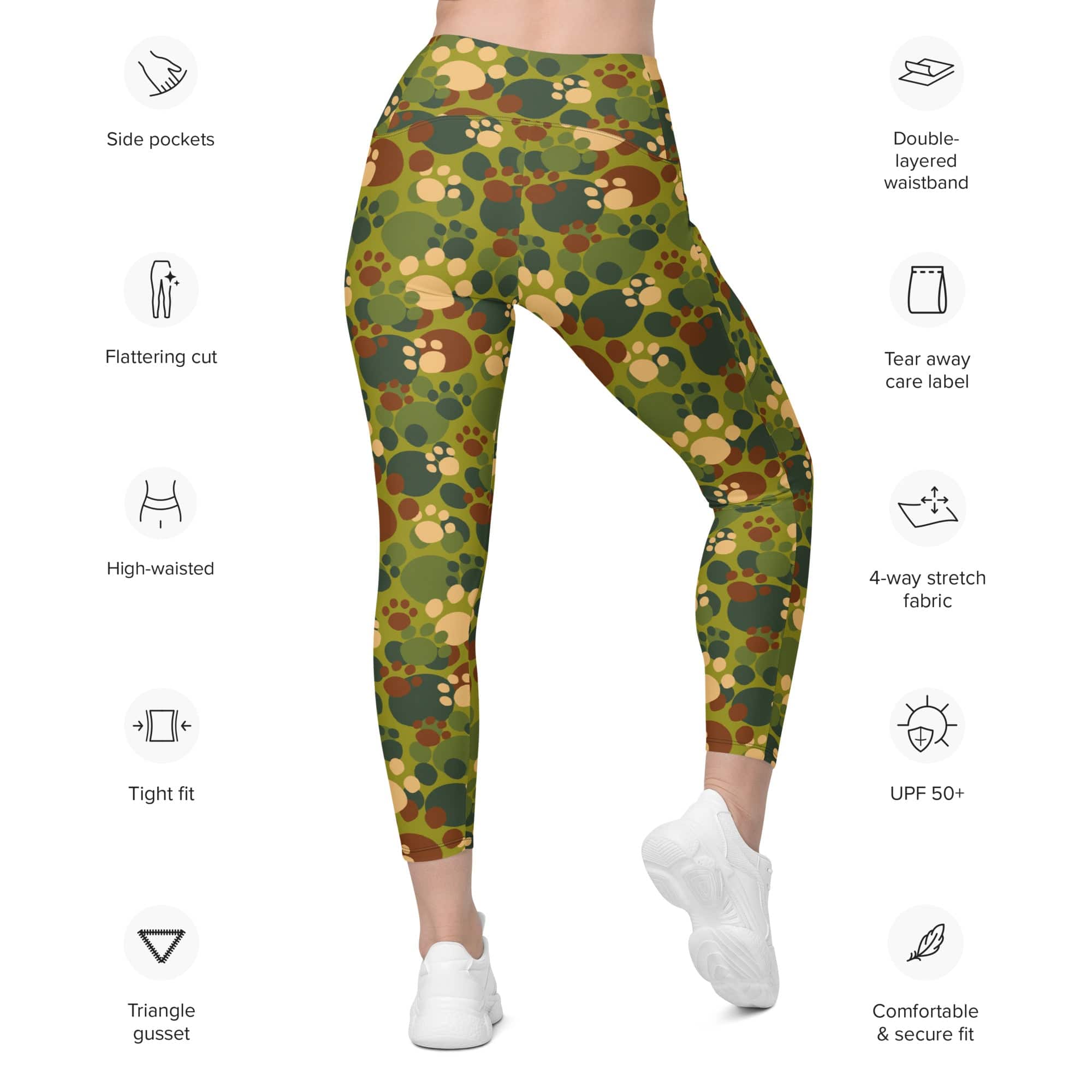 Paw Camo Leggings With Pockets