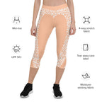 Peach Leopard Heart Shaped Capris
