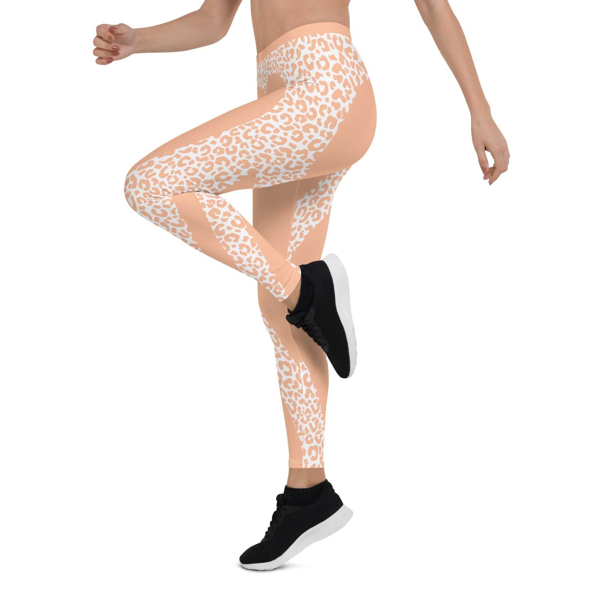 Peach Leopard Heart Shaped Leggings