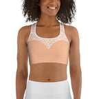 Peach Leopard Heart Shaped Sports Bra