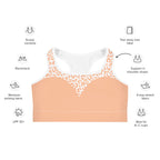 Peach Leopard Heart Shaped Sports Bra