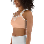 Peach Leopard Heart Shaped Sports Bra