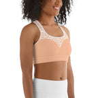 Peach Leopard Heart Shaped Sports Bra