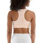 Peach Leopard Heart Shaped Sports Bra