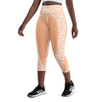 Peach Leopard Heart Shaped Yoga Capris