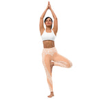 Peach Leopard Heart Shaped Yoga Leggings