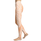 Peach Leopard Heart Shaped Yoga Leggings