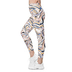 Peachy Marble Leggings With Pockets