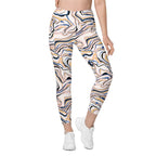 Peachy Marble Leggings With Pockets