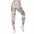 Peachy Marble Leggings With Pockets