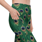 Peacock Print Leggings With Pockets