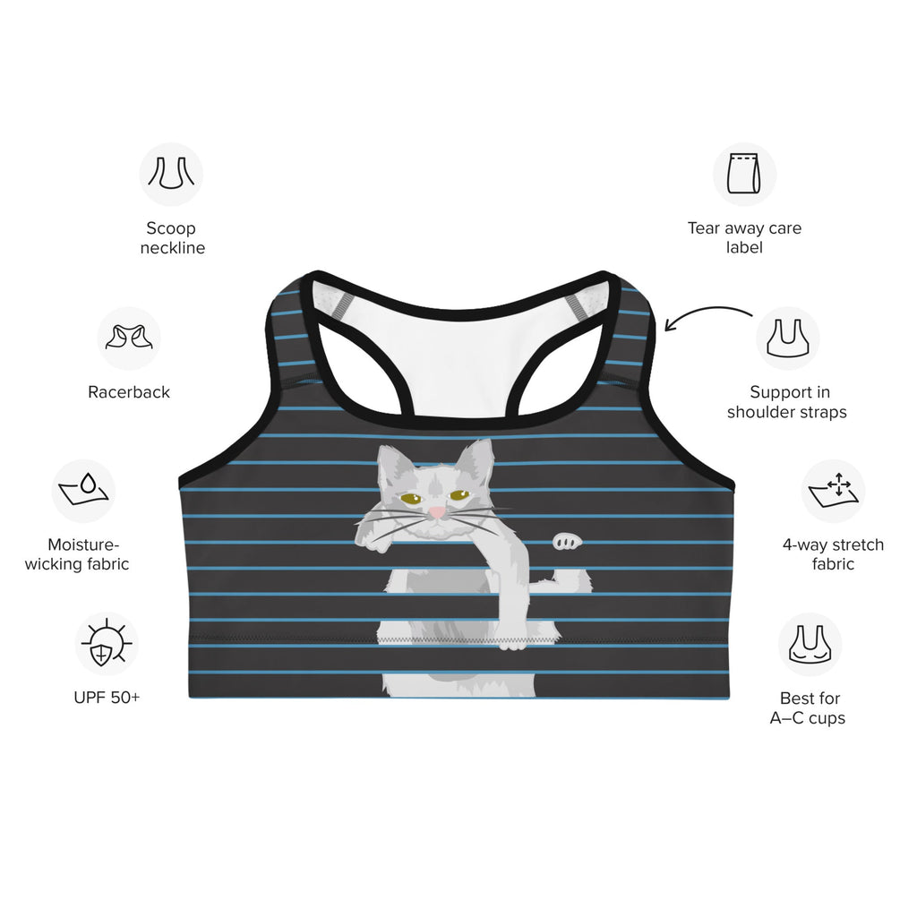 Peek A Boo Cat Sports Bra