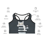 Peek A Boo Cat Sports Bra