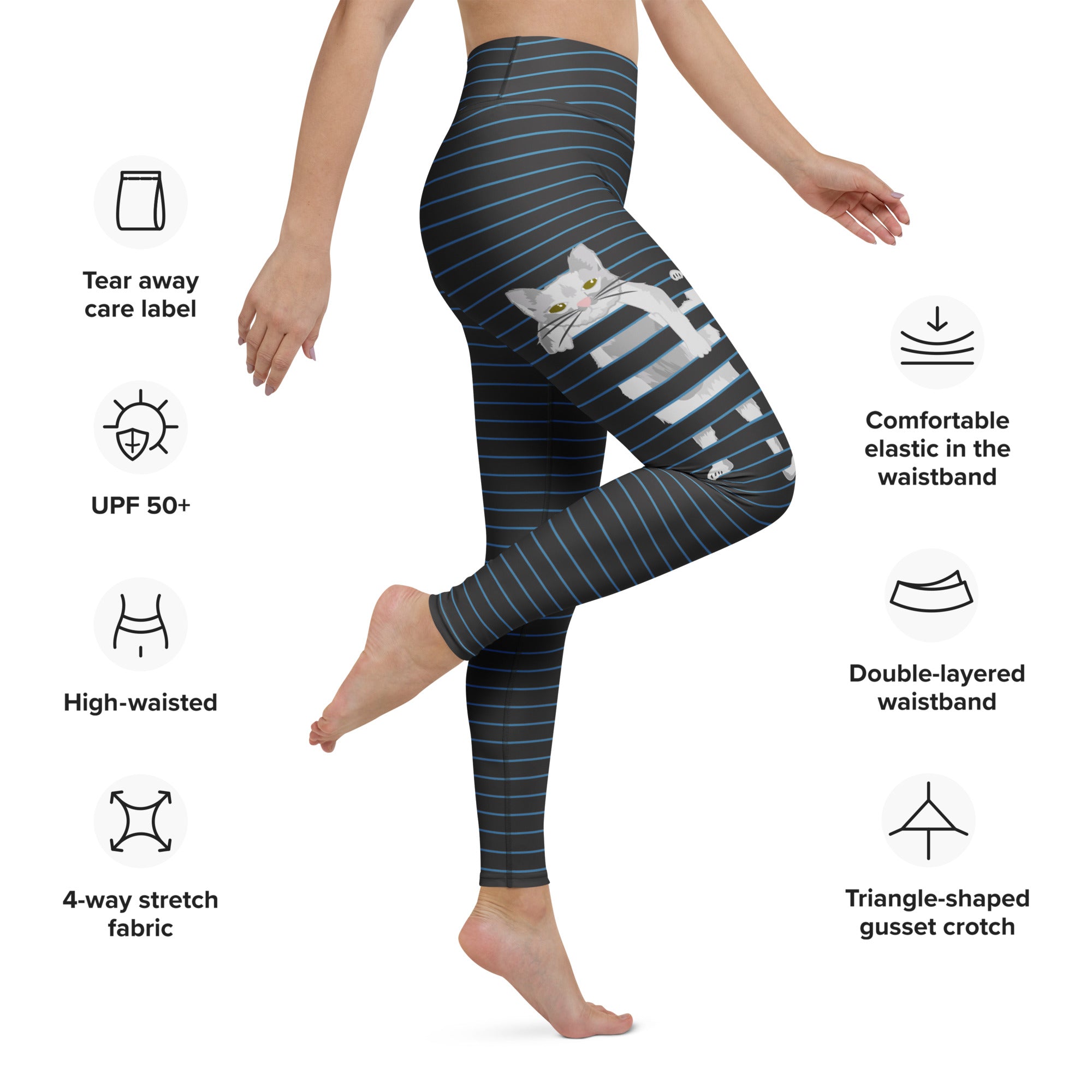 Peek A Boo Cat Yoga Leggings