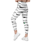 Peek-a-Boo Mummy Crossover Leggings With Pockets