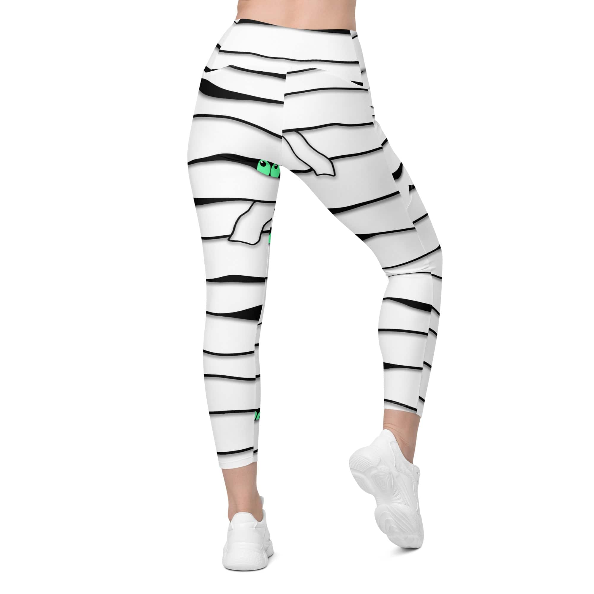 Peek-a-Boo Mummy Crossover Leggings With Pockets