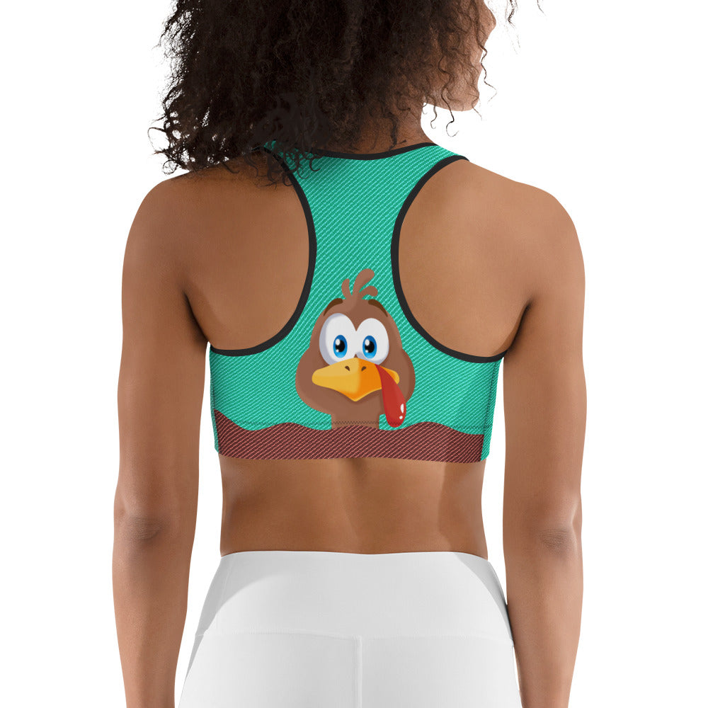 Peeking Turkey Sports Bra