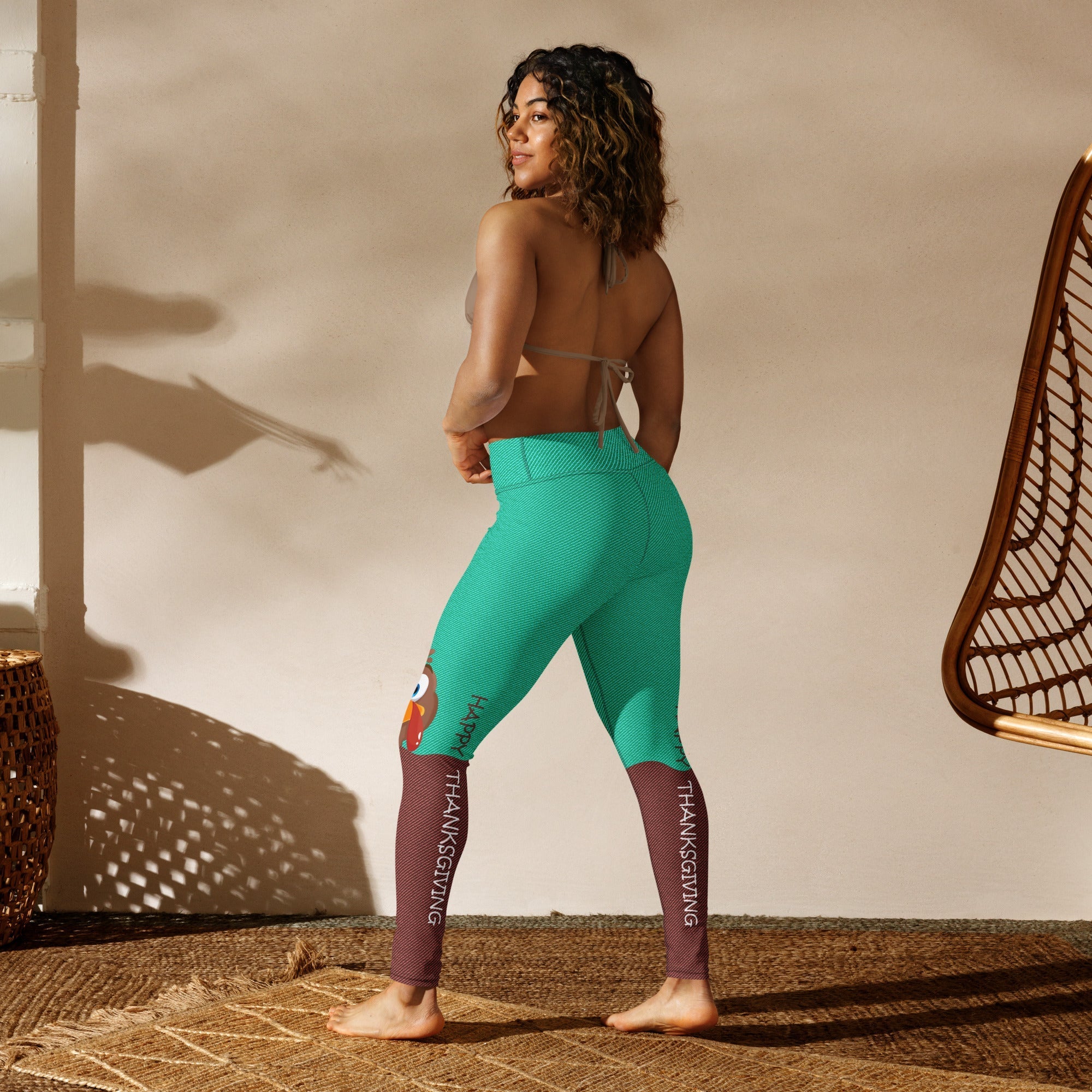 Peeking Turkey Yoga Leggings
