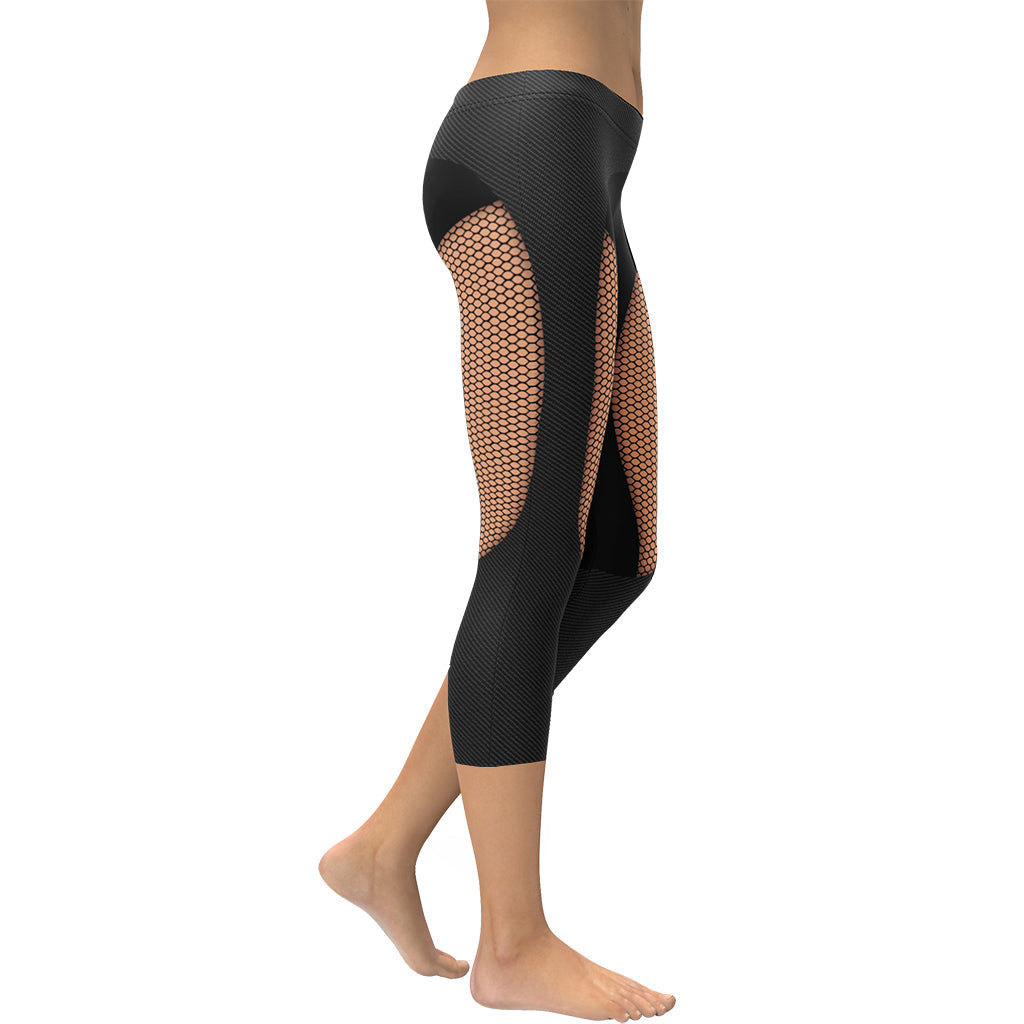 Pin Up Mesh Print Capris