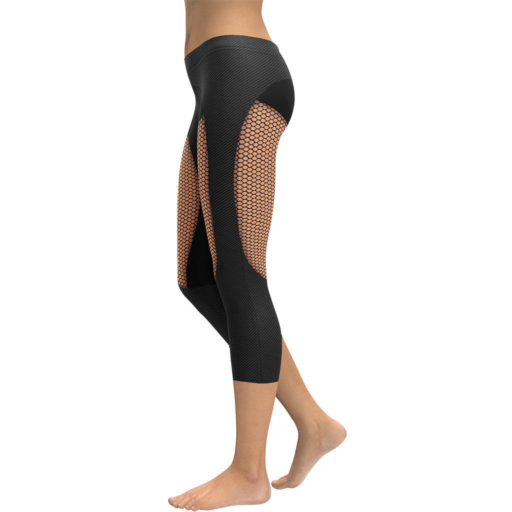 Pin Up Mesh Print Capris