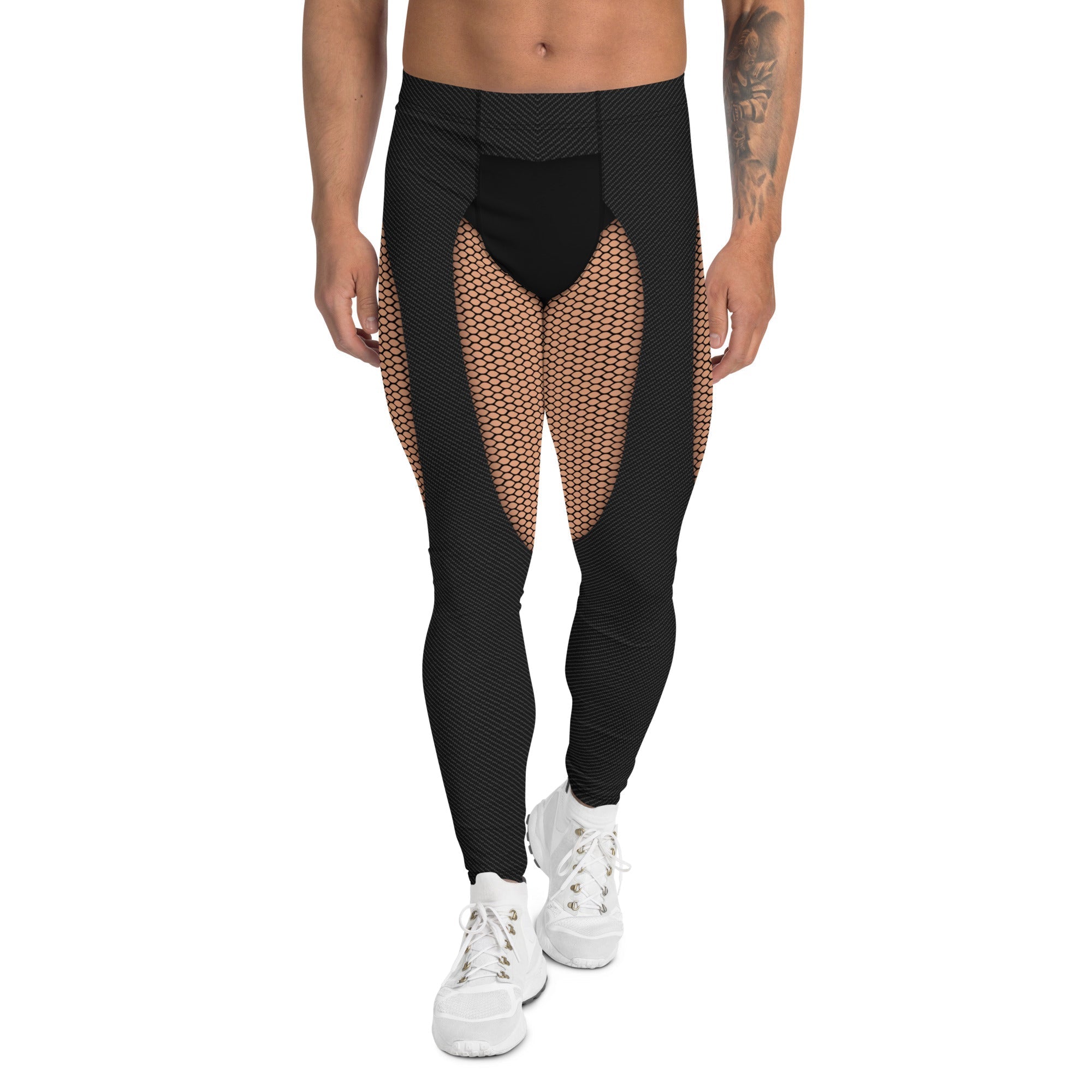 Pin Up Mesh Print Men's Leggings