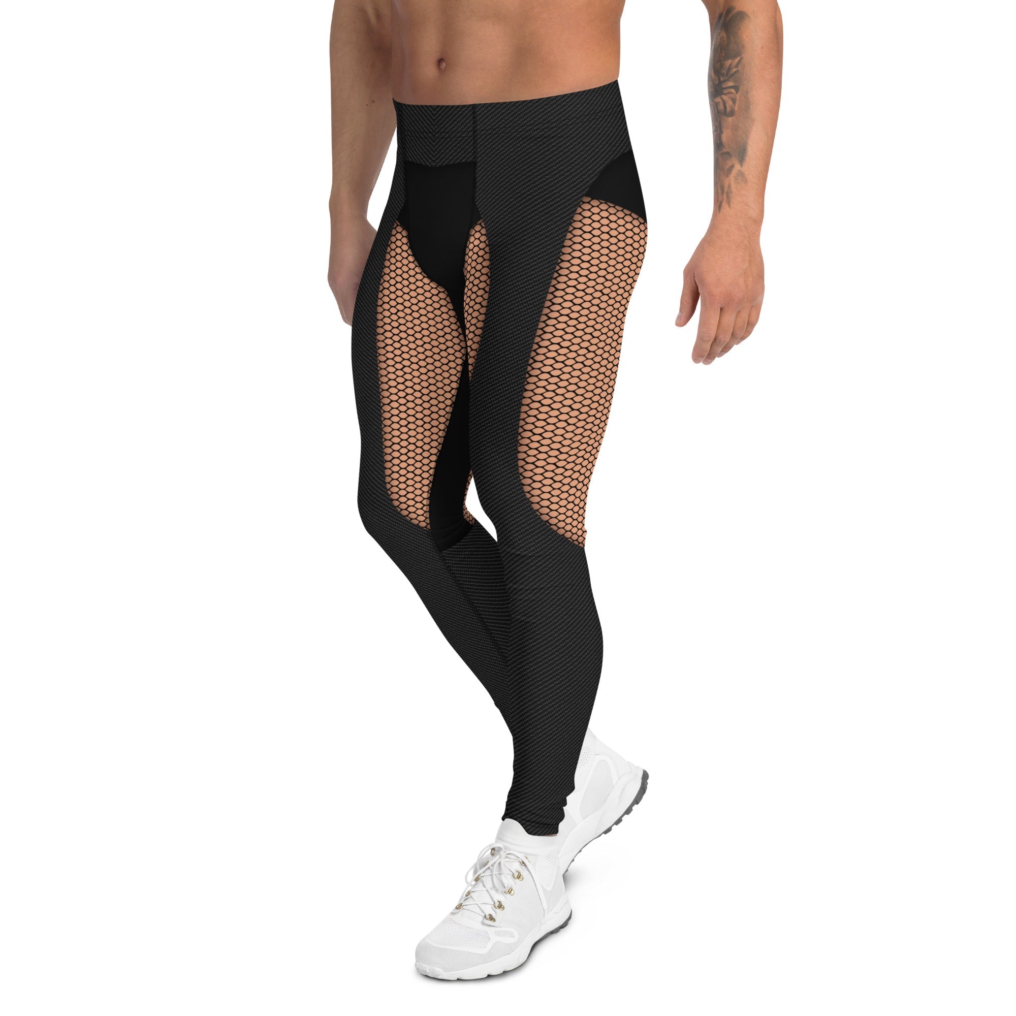 Pin Up Mesh Print Men's Leggings