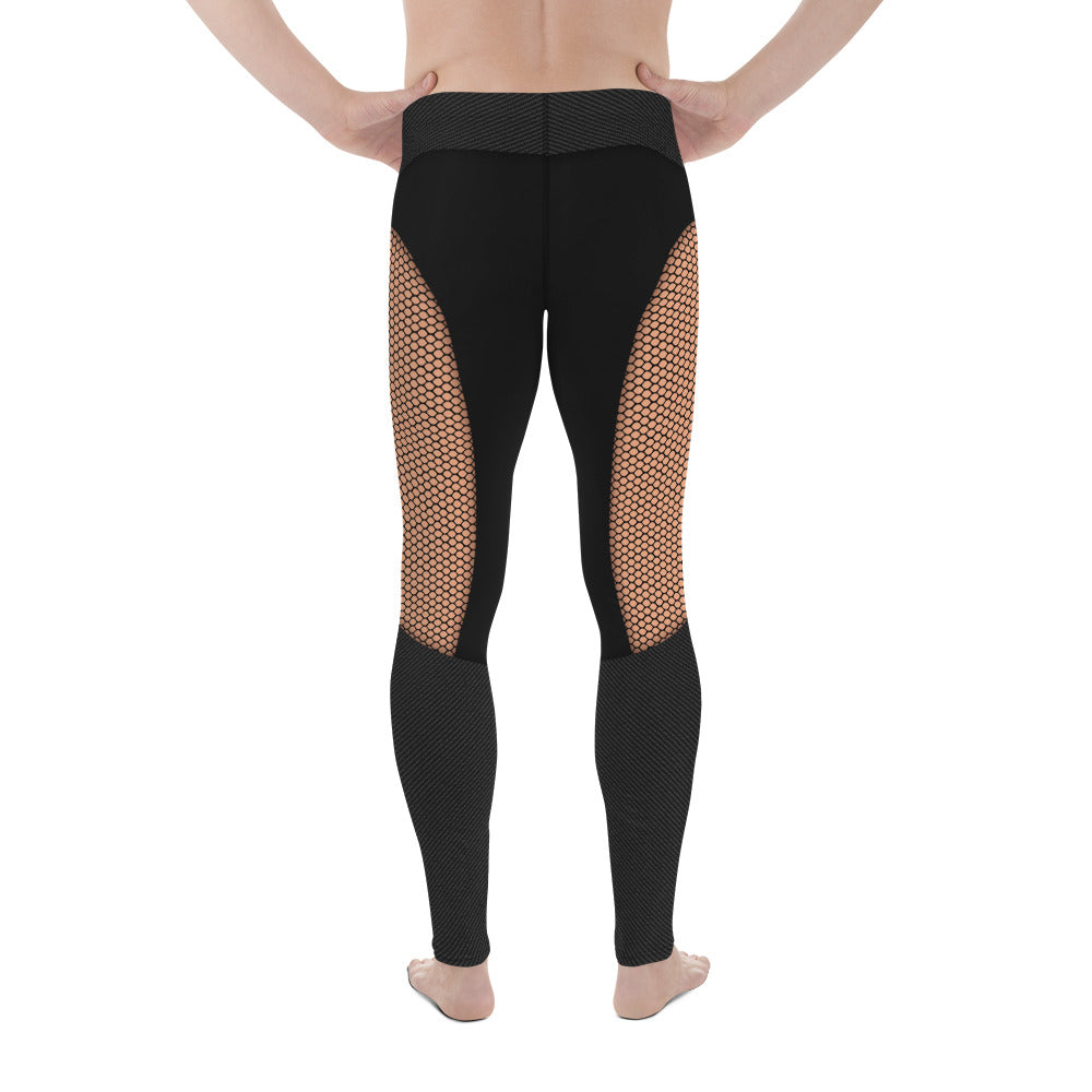 Pin Up Mesh Print Men's Leggings