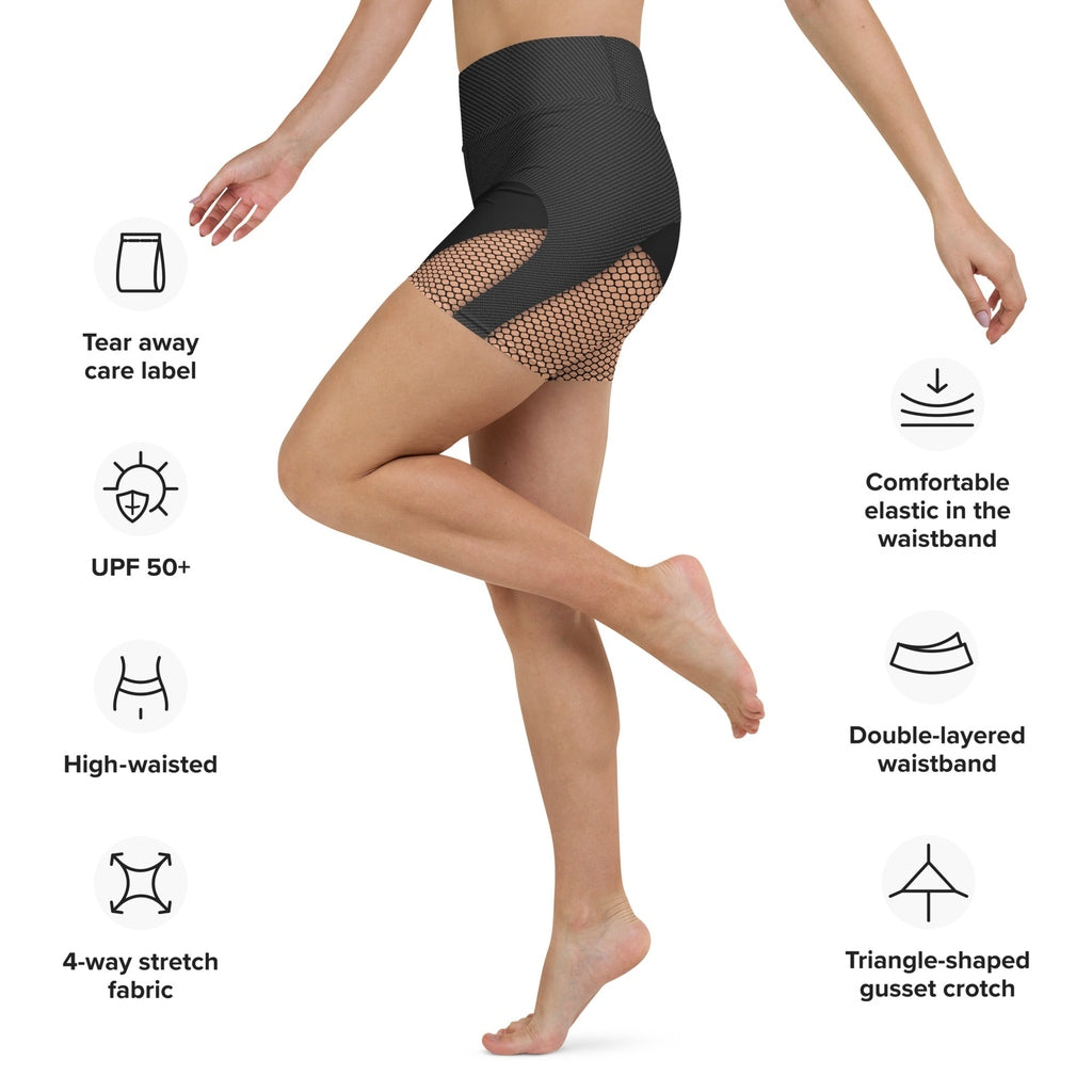 Pin Up Mesh Print Yoga Shorts