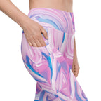 Pink & Blue Marble Leggings With Pockets