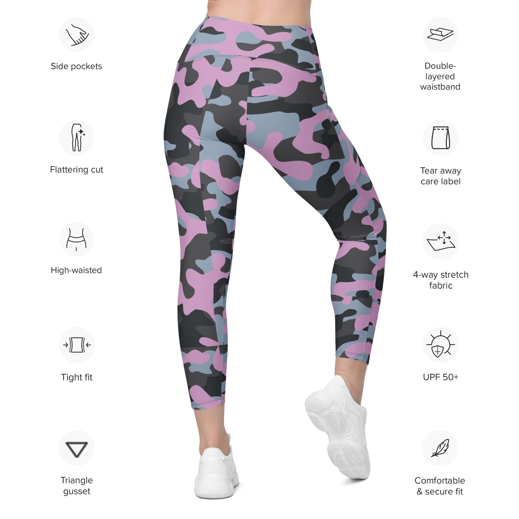 Pink Camo Leggings With Pockets