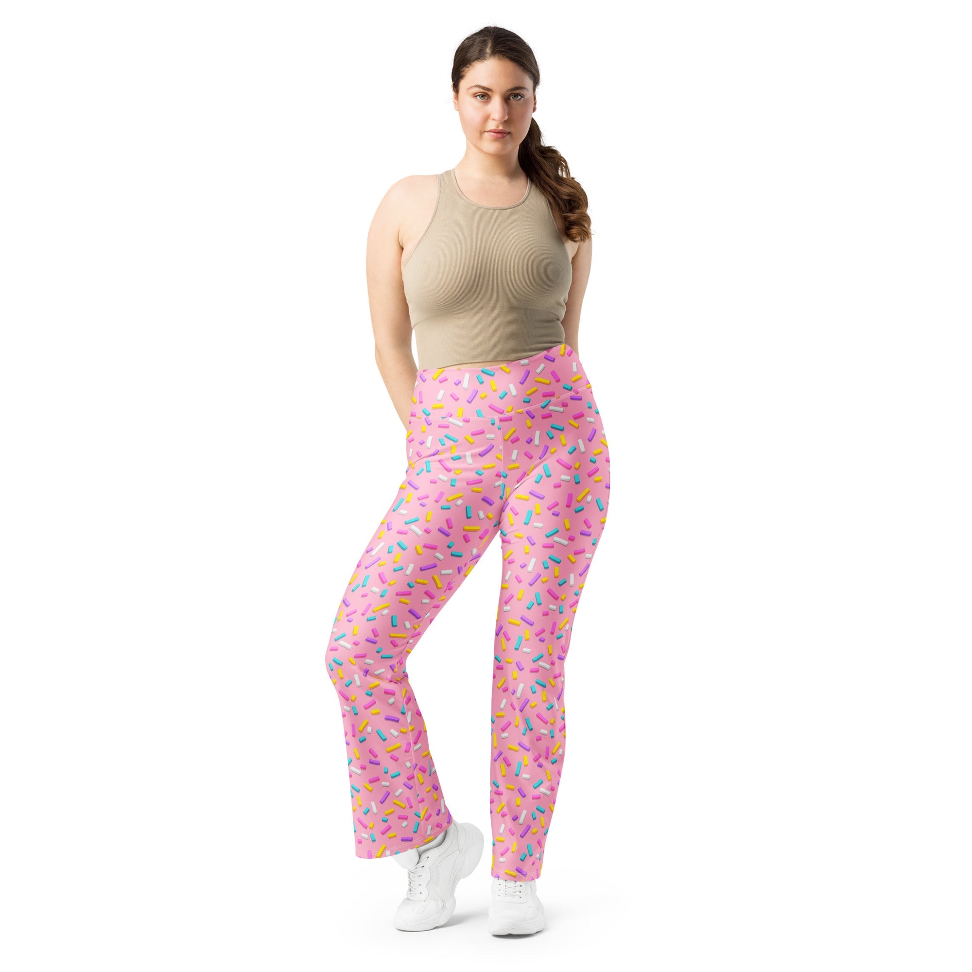 Pink Doughnut Glaze Flare Leggings