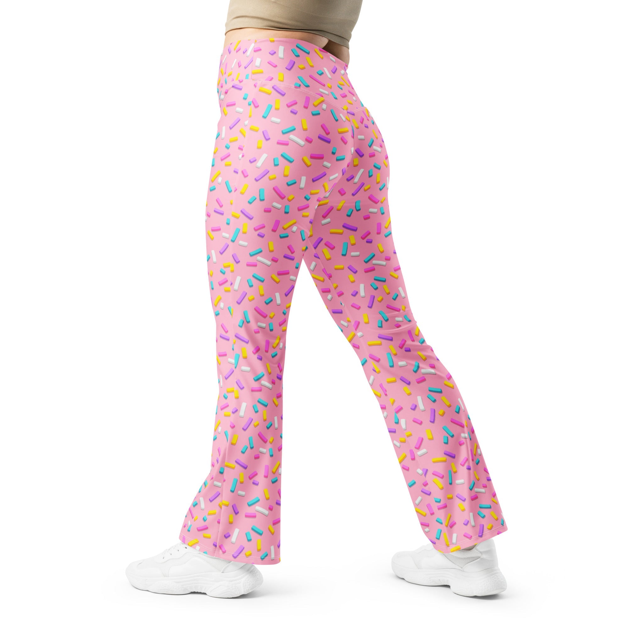 Pink Doughnut Glaze Flare Leggings