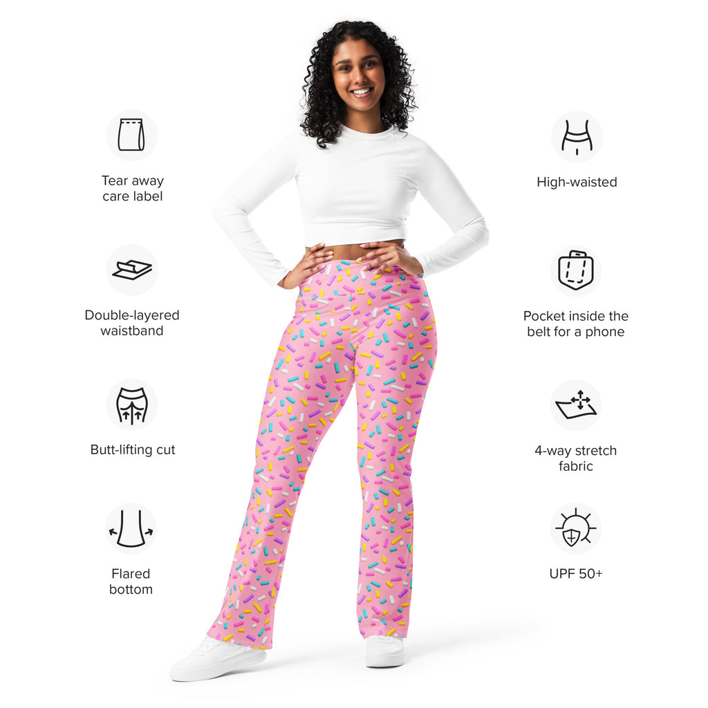 Pink Doughnut Glaze Flare Leggings