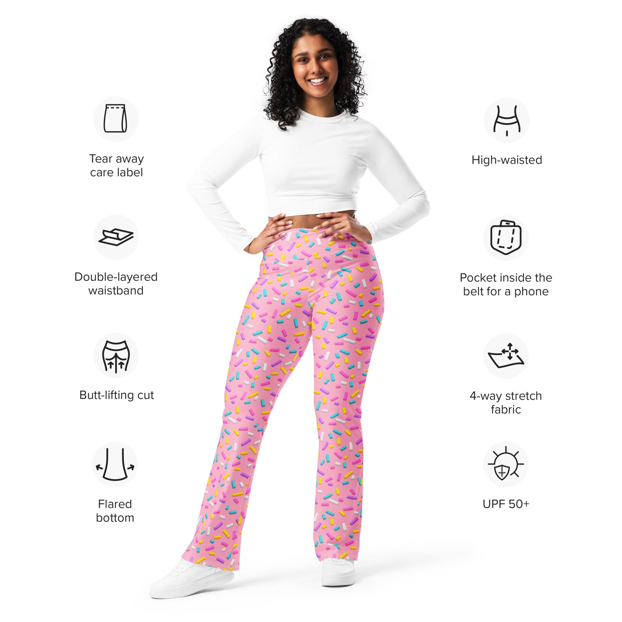 Pink Doughnut Glaze Flare Leggings